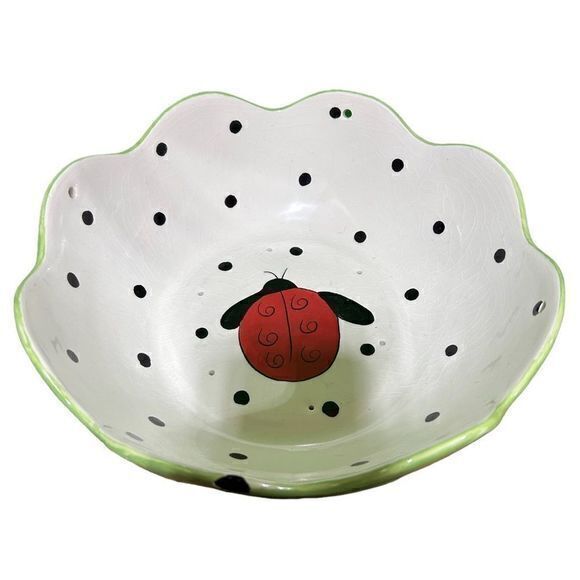 Lady Bug Ceramic Vintage Serving Bowl Kitchenware Dinnerware - Picture 2 of 5